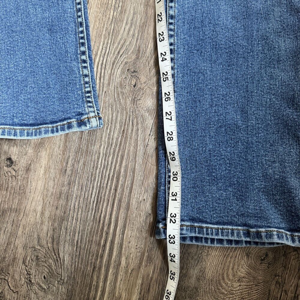 Caslon Blue Medium Denim Cotton High Rise Ankle Straight Leg Jeans Size 10L - Picture 4 of 8